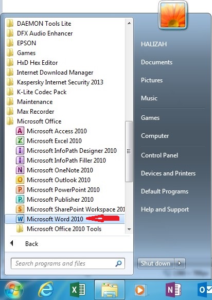 Cara Membuka Program Office Word di Windows 7 002